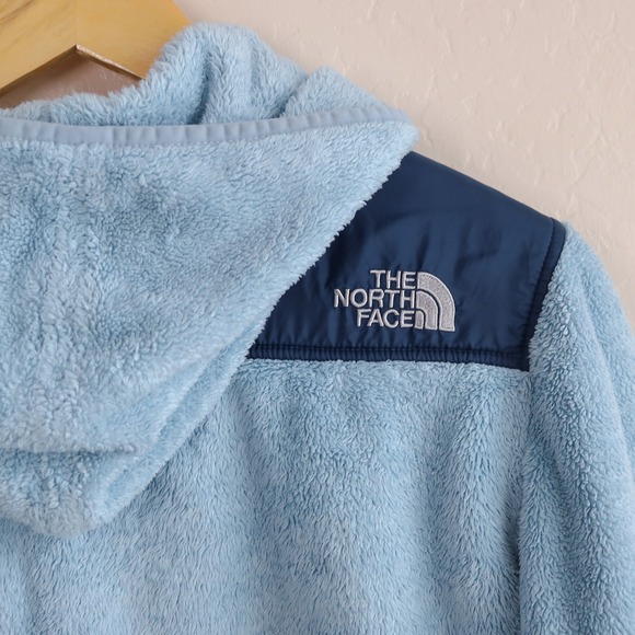 The North Face Osito Fleece Hoodie Womens Medium Blue Full Zip Jacket Coat - Picture 7 of 12